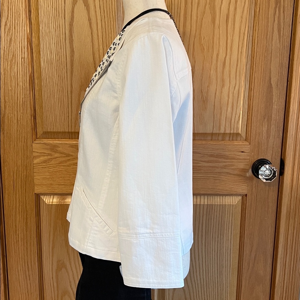 Ruby Rd. White Embellished Jean Jacket - Picture 4 of 8